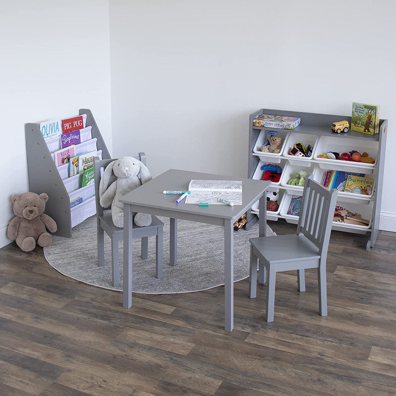 Children's Toy Organiser Shelf with 9 Storage Boxes, Grey/White