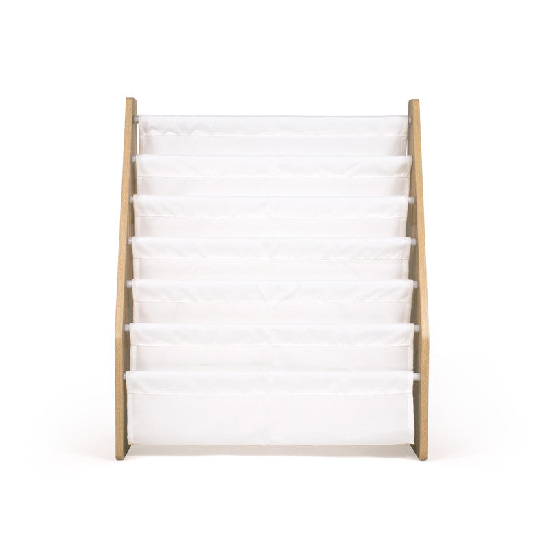 Children's Bookcase Storage Rack with 6 Tiers, Natural/White