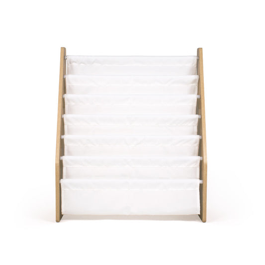 Children's Bookcase Storage Rack with 6 Tiers, Natural/White