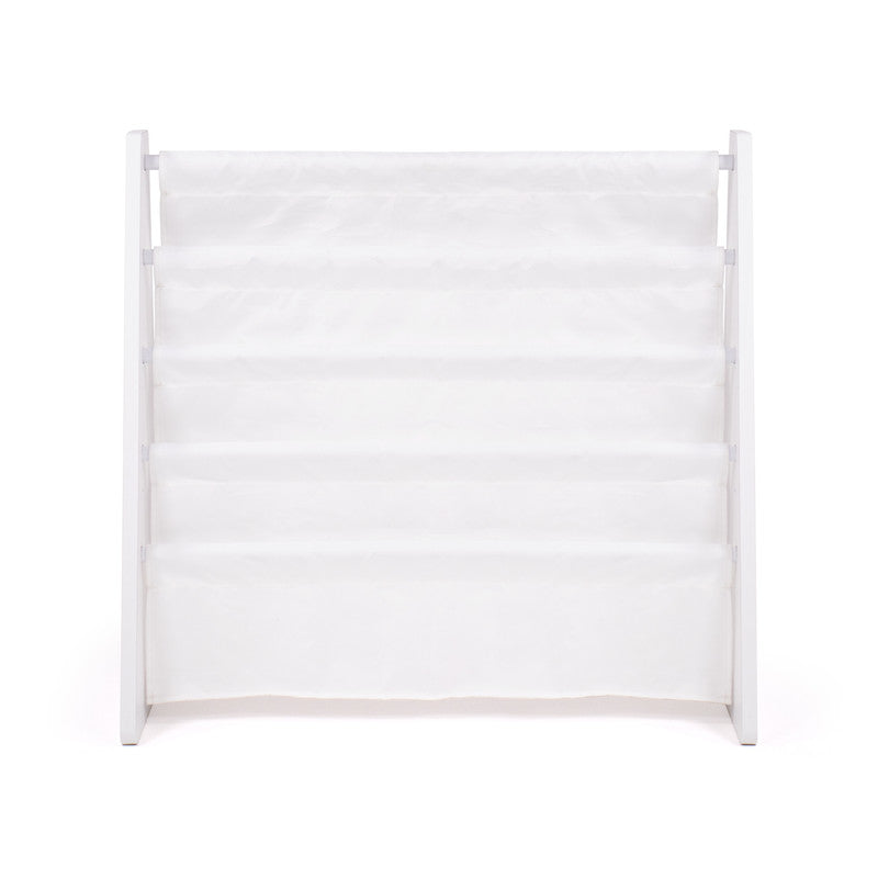 Children's Bookcase Storage Rack with 4 Tiers, White/White