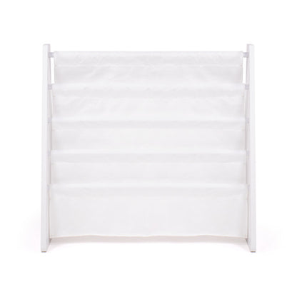 Children's Bookcase Storage Rack with 4 Tiers, White/White