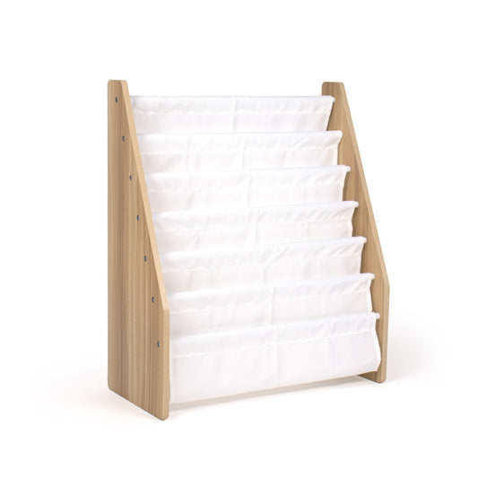 Children's Wooden Toy Organiser Shelf, 9 Fabric Bins, Natura/White