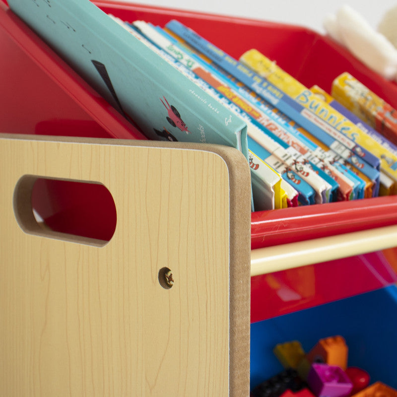 Children's Toy Organiser with 12 Storage Boxes, Natural and Multicolor