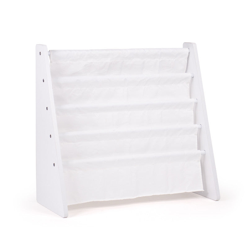 Children's Bookcase Storage Rack with 4 Tiers, White/White
