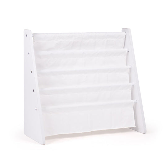 Children's Bookcase Storage Rack with 4 Tiers, White/White