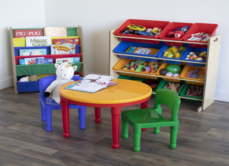 Children's Bookcase Storage Rack with 4 Tiers, Primary