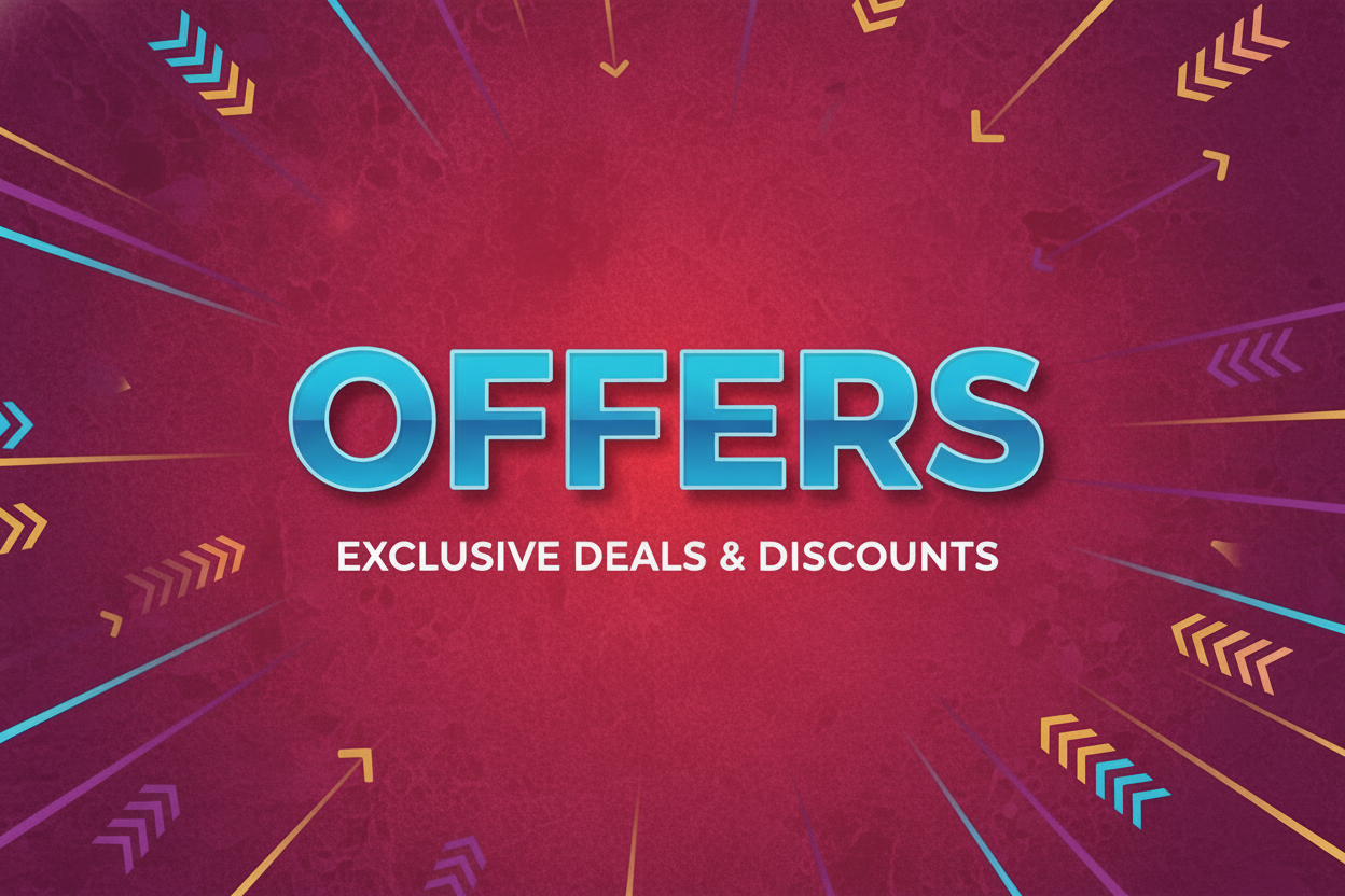 GENERATE IMAGE WITH WORDS "OFFERS" OPTIMIZED FOR MOBILE AND DESKTOP  