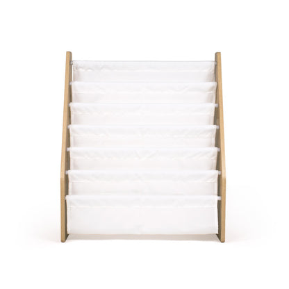 Children's Wooden Toy Organiser Shelf, 9 Fabric Bins, Natura/White