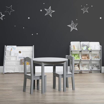Children's Toy Organiser Shelf with 9 Storage Boxes, Grey/White