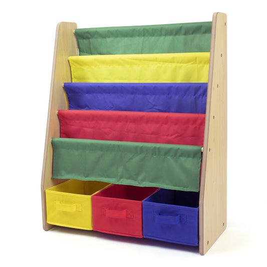Children's Bookcase Storage Rack with 4 Tiers, Primary